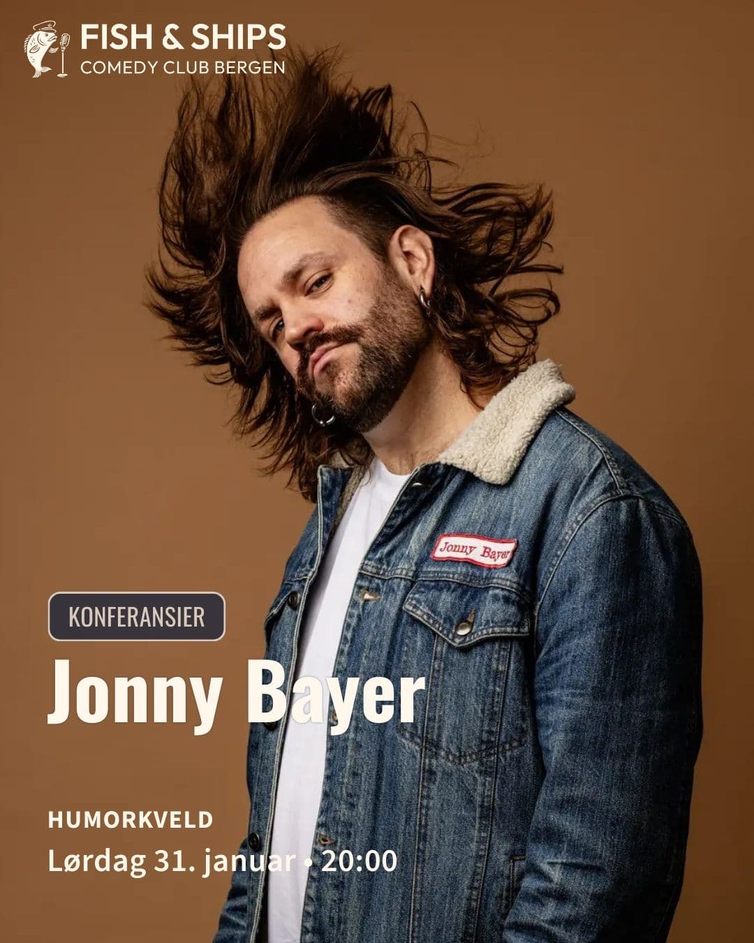 MC poster for Humorkveld 31. januar 2026